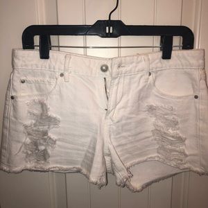White denim shorts